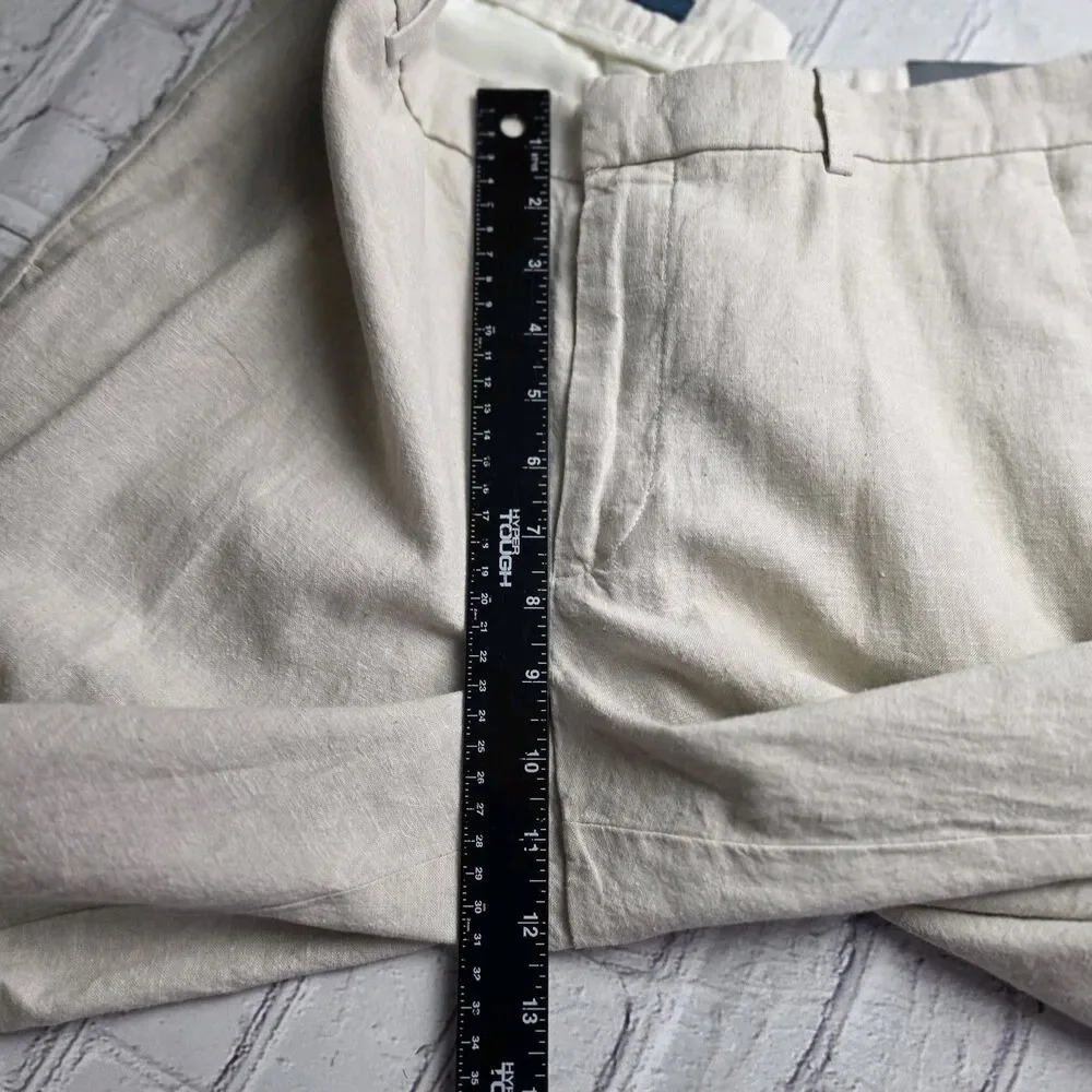 Perry Ellis NWT Beige Linen Blend Pants Size 32x32